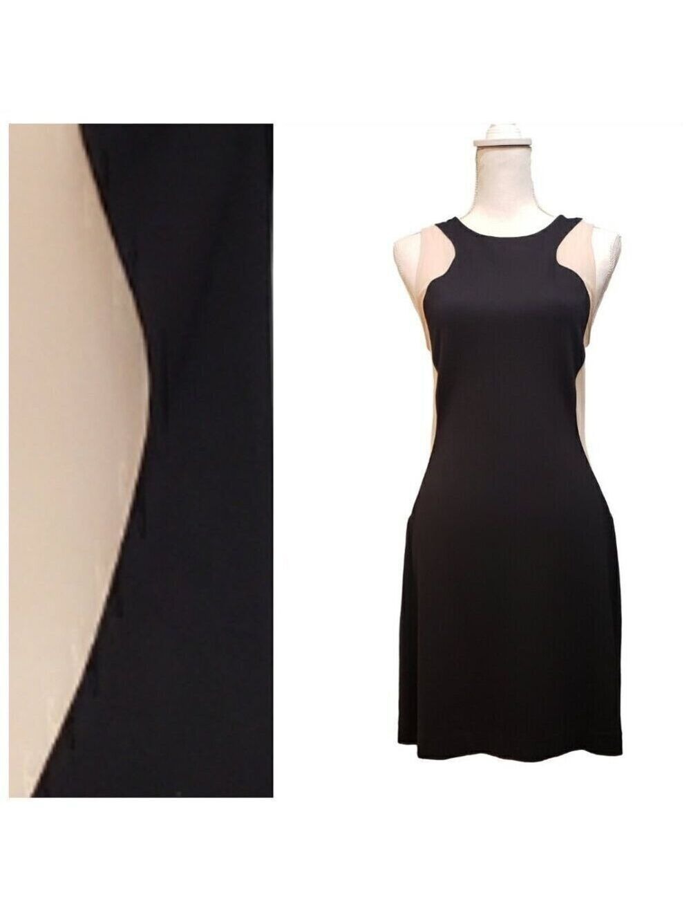 Women’s Express Black Beige Sheath Dress Size 12